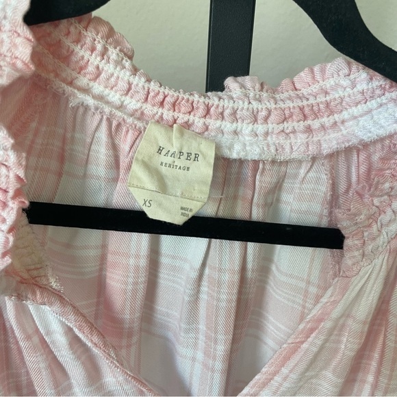 Harper Heritage Pink & White Plaid Blouse Small XS - Picture 2 of 4
